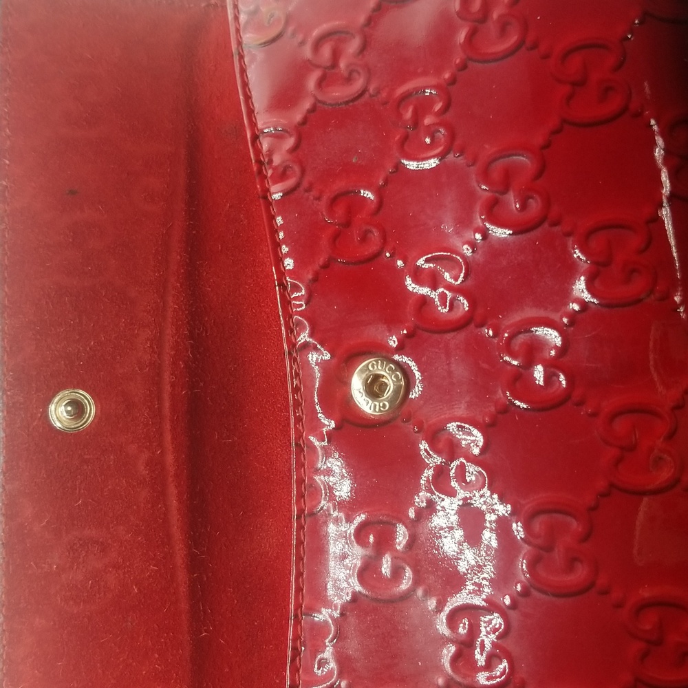 GUCCI Red Gid Heart long patent leather Wallet ♥️ Authentic - Picture 8 of 12